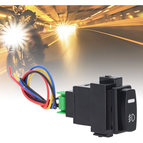 Interrupteur de modification pour feux antibrouillard, câblage LED avec indicateur lumineux, bouton-poussoir 12V 10A pour voiture