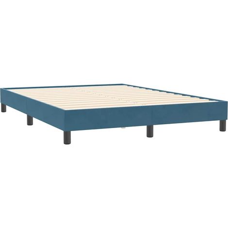 vidaXL Sommier à lattes de lit sans matelas bleu foncé 140x210 cm