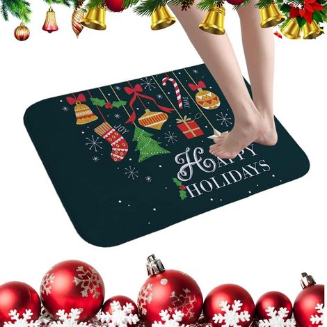 Weihnachtsteppich, rutschfeste Badematte, Badezimmermatte, abwaschbarer Boden