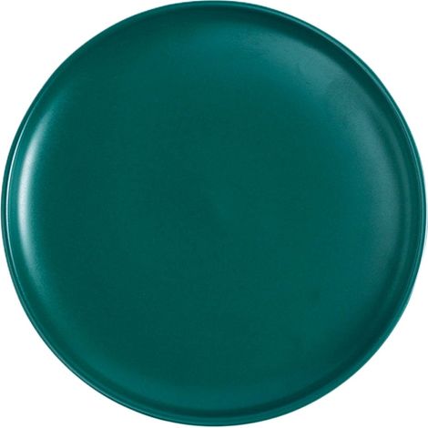 Assiette En Céramique - Ronde - 20,2 Cm De Diamètre - Vert Foncé - Pour Steak Et Repas Quotidiens - 1 Pièce (1/5)