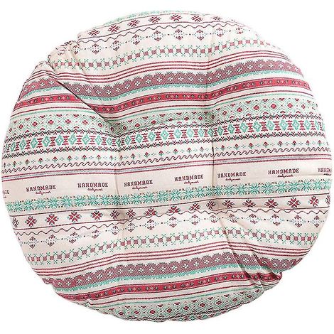Coussin de chaise rond, motif floral et animalier, pour extérieur, jardin, balcon, 40 cm, coton et lin, style bohème (1/5)