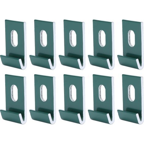 10-teiliges Set mit Sockelclips, Hakenbefestigungen, Aluminiumklemmen für Leuchten, Grün (1/5)