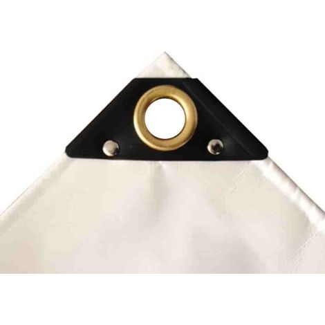 Bâche de protection, bâche PVC 650 g/m², 3 x 4m (12m²), bâche étanche, blanche