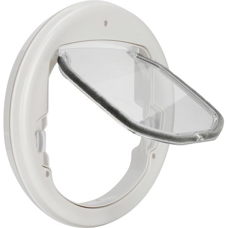 Deux voies dans la couleur blanche d'approvisionnement de porte en plastique ronde d'aimant de chat de chien d'animal familier (1/4)