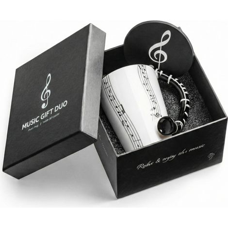 Set para dúo musical: taza de clarinete + posavasos (1/4)