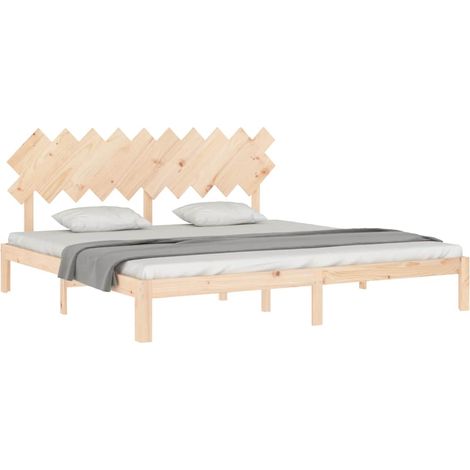 vidaXL Cadre de lit sans matelas 200x200 cm bois massif de pin (1/5)