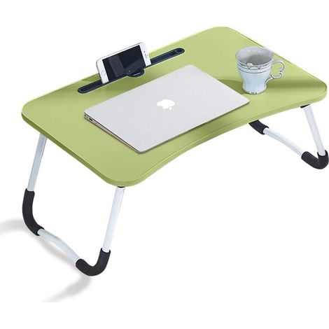 Adjustable Laptop Bed Table Portable Lap Desk Bed Tray Laptop with Foldable Legs Green