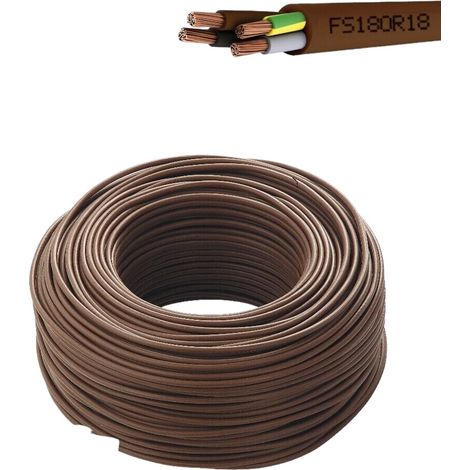 CAVO FILO ELETTRICO FS18OR18 TRIPOLARE TRIFASE MARRONE VARIE MISURE - Sezione: 4G 1 - 4x1 mm - Metri: 25