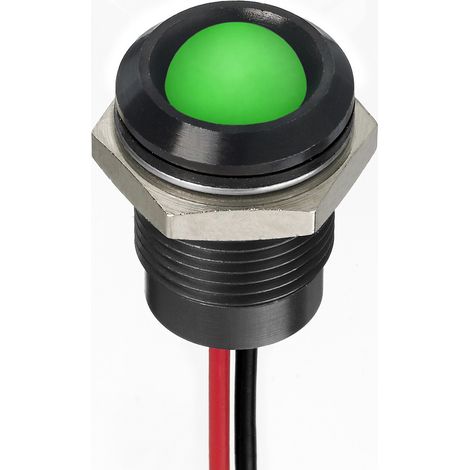 Voyant LED lumineux Vert RS PRO, dia. 14mm, 220V c.a., IP67 ( Prix pour 1 )