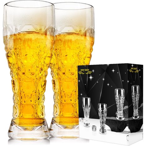 Lot de verres à bière de 61,5 g, verres à bière artisanaux pour le congélateur, conservation des arômes, grandes tasses à bière, tasses et verrerie, cadeaux pour homme (1/5)