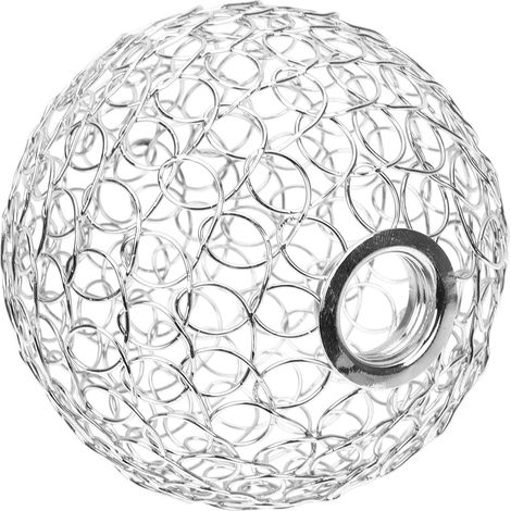 Small Silver Iron Lampshade 4.13X4.13 Inches with Openwork Structure for Indoor Lighting Used in Restaurants (1/5)