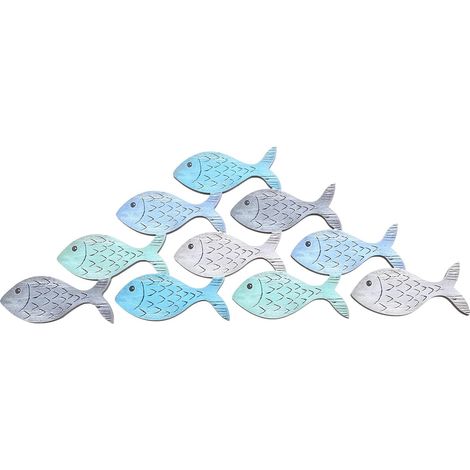 Décoration de Poisson en Bois Suspendu Style Méditerranéen, Ornement Mural en Bois Naturel, Décoration Tropicale pour Chambre et Bateau, Ambiance Chaleureuse et Unique (1/5)