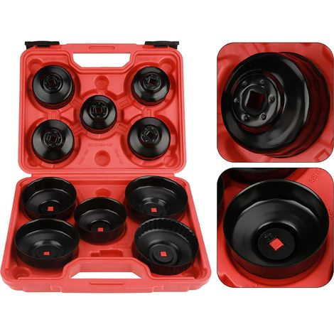 Rosvola Ölfilterkappen-Set 11-tlg. Mit Adapter zum Entfernen der Haube 65-100 mm Ölfilterabdeckung Ölfilterkappen (1/5)