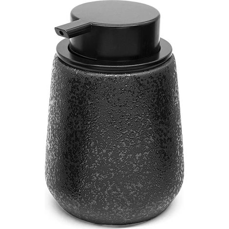 Dispenser sapone liquido in ceramica nero con effetto glitter (1/5)