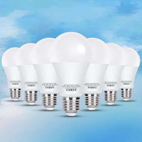 Ampoule LED A60 E27 Blanc Froid 6500K - Ampoules Globe A60 de 10W - 1600 lumens - IRC ≥ 80 - Non dimmable - Lot de 7 (1/5)