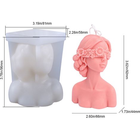 Moule à bougie en silicone DIY 3D pour fabrication de bougies, forme corps de femme, moule de coulée en silicone (1/5)