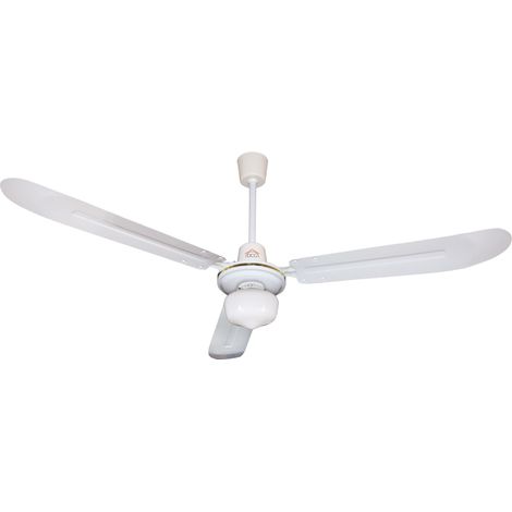 VENTILATORE DA SOFFITTO CON 3 PALE IN METALLO CON LUCE 60 W Ø cm. 140
