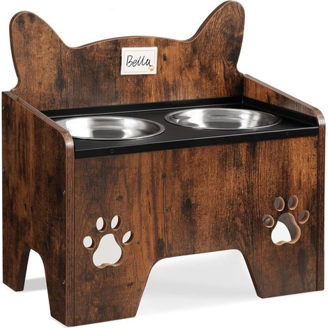 Gamelle surélevée pour chien avec 2 bols en acier inoxydable – Hauteur 10" pour digestion saine – Antidérapante et facile à nettoyer