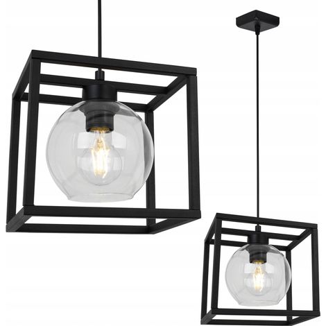 LAMPE SUSPENDU CAGE ÉLÉGANTE BOULE DE VERRE (1/5)