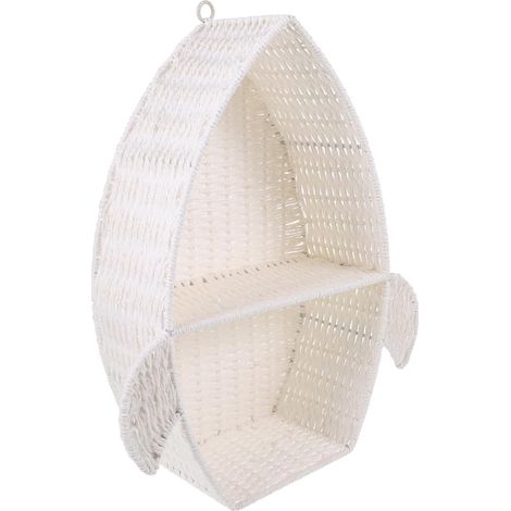 Étagère Murale En Rotin Étagère De Pépinière En Bois Naturel Étagère Murale Suspendue Panier Étagères À Livres Flottantes Pour Le Rangement Mural (1/5)