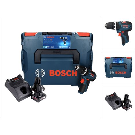 Bosch GSB 12V-35 Professional Akku Schlagbohrschrauber 12 V 35 Nm Brushless + 2x Akku 6,0 Ah + Ladegerät + L-Boxx
