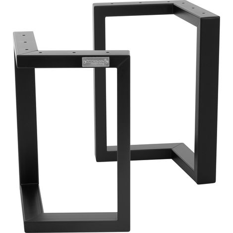 Ml-Design – Pieds de table ARROW en V – Métal noir – Lot de 2 – Protection du sol – Montage rapide – Design industriel (1/5)