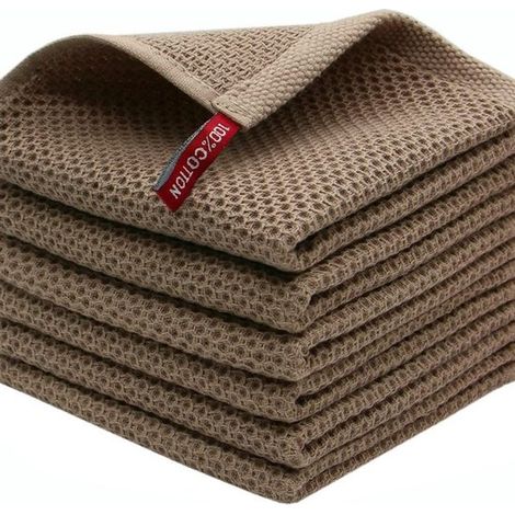 Geschirrtuch 100 Baumwolle 33 x 33 cm Weiches Geschirrtuch Küchenhandtuch Besonders saugfähiges Küchenhandtuch Dickes und fusselfreies Spültuch grau (1/5)
