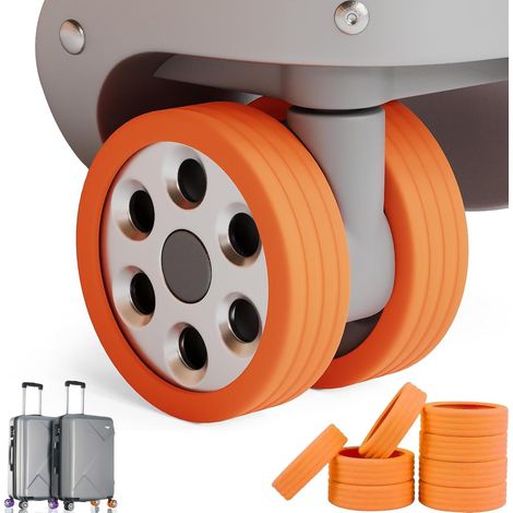 Ensemble de 8 protections de roues pour valises, en caoutchouc et ABS, réduction du bruit, antidérapantes.-AquaForge (1/5)