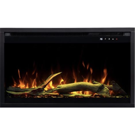 Cheminée électrique encastrable et murale Alicia 90 cm - 1400/1600W (1/5)