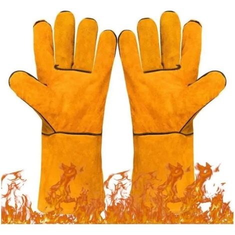 33cm Gants de Barbecue, Gants Anti Chaleur en PU, Gants Cuisine Résistant à la Chaleur, Gant Anti Chaleur, pour BBQ, Gril (1/4)