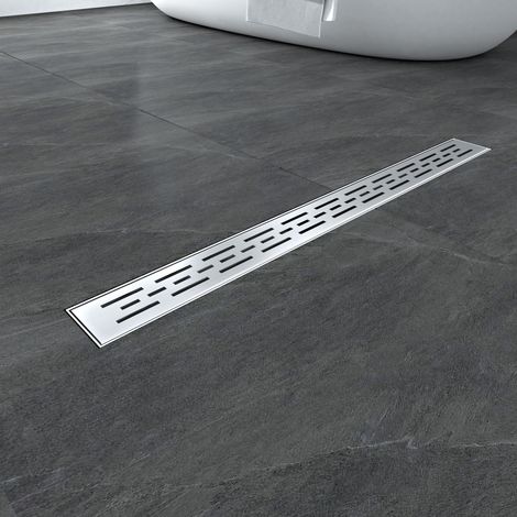 Canaleta de ducha de acero inoxidable Desagüe de ducha para cuarto de baño Canal de drenaje con sifón antiolor y el filtro de pelo90cm (1/5)