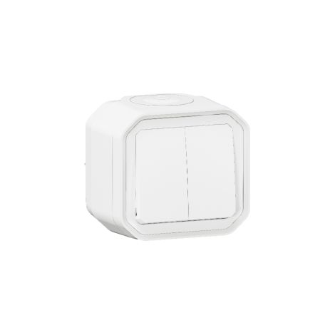 Legrand - Plexo L - Commande double 3 fonctions + Bou00eetier 1 poste - Saillie - Blanc - Ref. : 069625L + 069689L (1/5)
