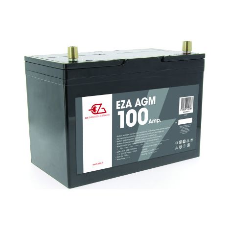 EZA Batterie Auxiliaire AGM 100Ah Etanche et sans Entretien Camping-Car
