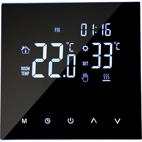 Thermostat de chauffage intelligent Régulateur de température numérique Écran tactile Écran LCD Semaine Programmable Chauffage au sol et chaudière à gaz Thermostat Antigel (1/5)