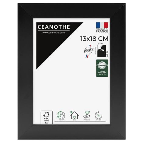 Cadre Photo Noir 13x18 cm et 18x13 cm - Convient au A6 – Cadre pour Photo 13x18 cm, Affiche ou Poster - Cadre Photo Eternel Noir 13x18 cm - Fabriqué en France - Verre acrylique Incassable (1/5)