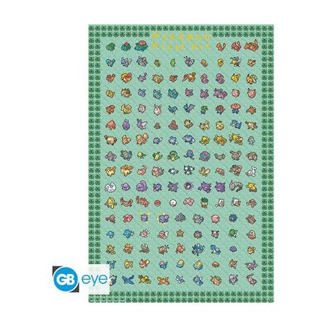 Poster Pokémon Pixel Art maxi GB Eye 91,5 x 61 cm FSC Mix finitura lucida