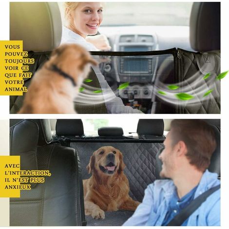 Housse Voiture Chien Imperméable Housses de Siège d'auto pour Chien, Couverture Protection Voiture Chien Antidérapant Résistant aux Rayures avec Fenêtre de Visualisation pour Voitures VUS (1/4)