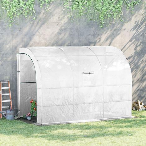 Foliengewächshaus mit 6 Regalen 300x150x213 cm Weiß OKMYHOME (1/4)