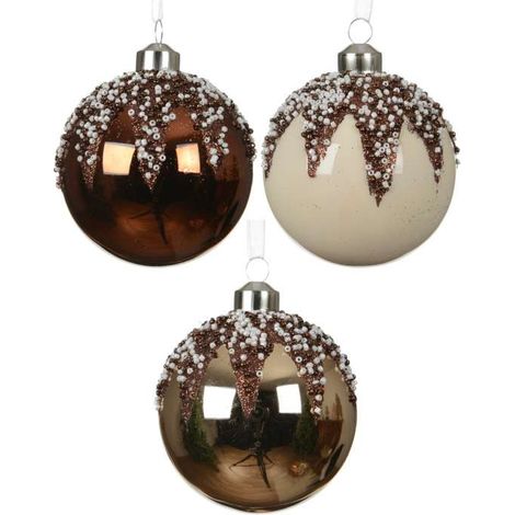 Decoris Pallina Natale Vetro 8cm Finitura Lucida Colori Assortiti