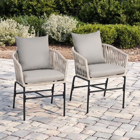 Chaise de jardin beige en stahl Polyester 57 x 60 x 71 cm (1/5)