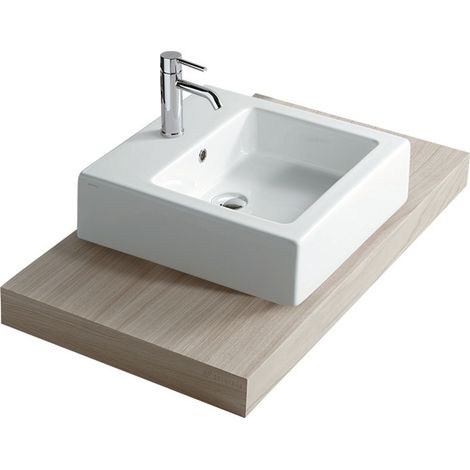Lavabo Plus Design sospeso/appoggio 48x48 quadrato in ceramica