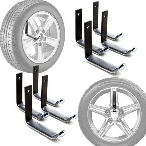 Wiltec Soportes 8x para neumáticos ruedas montaje almacenaje pared (1/4)