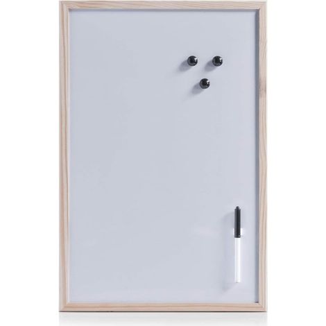 Present 11121 Tableau Aimanté avec Cadre en Bois Blanc 60 x 40 cm (1/5)