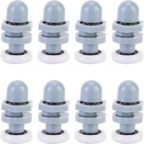 8pcs Durable Plastic Shower Door Runners Sliding Track Roller Bathroom Glass For Replacement Parts(23mm) (1/4)