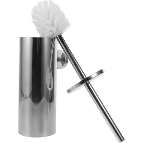 Brosse WC Murale en Acier Inoxydable Support Argenté, Kit de Nettoyage pour Cuvette de Toilettes, Brosse Longue pour Salle de Bain, Accessoire Hygiénique Pratique et Compact (1/5)