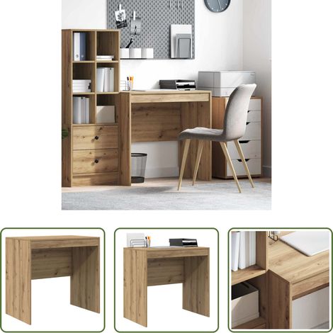 Bureau compact - Bureau Chêne artisanal 80 x 50 x 76 cm (1/5)