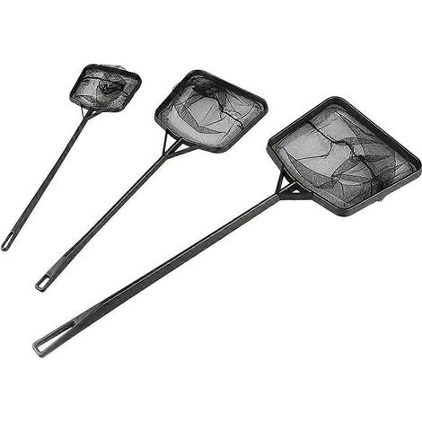 Ensemble de 3 épuisettes de pêche en nylon à long manche, filet de récupération résistant aux déchirures, accessoires de pêche portables (S+M+L) (1/3)