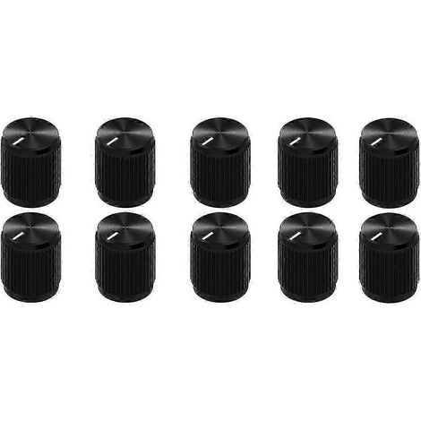 10 boutons de potentiomètre en métal noir pour pédale d'effet guitare, en aluminium anodisé, 15x15M js (1/5)