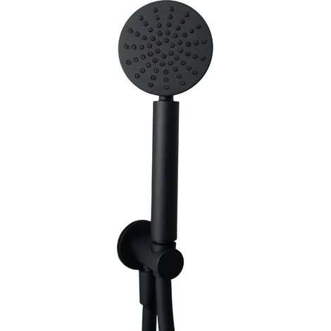 Kit doccia nero opaco con doccetta 8 cm e flessibile antitorsione 150 cm (1/4)