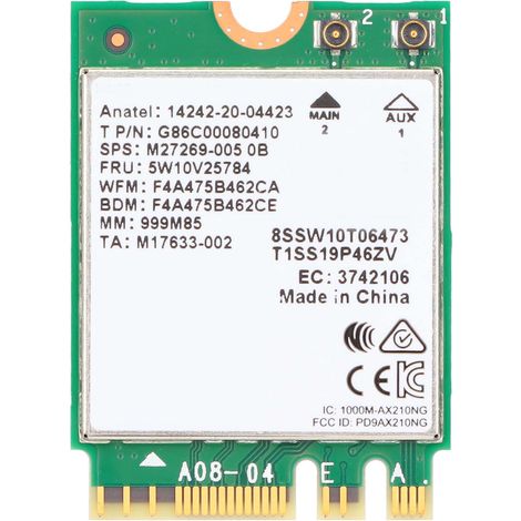 Carte réseau sans fil WIFI 6E double bande 2,4 GHz 5,8 GHz, 3000 Mbit/s, interface NGFF M.2, accessoire informatique (1/5)